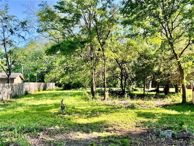 view of yard with fence
