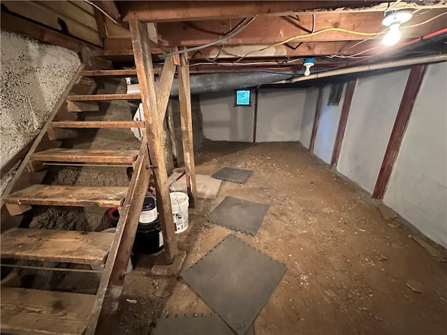 1340 S Osage St, Independence, MO 64055 - unfinished basement featuring stairs