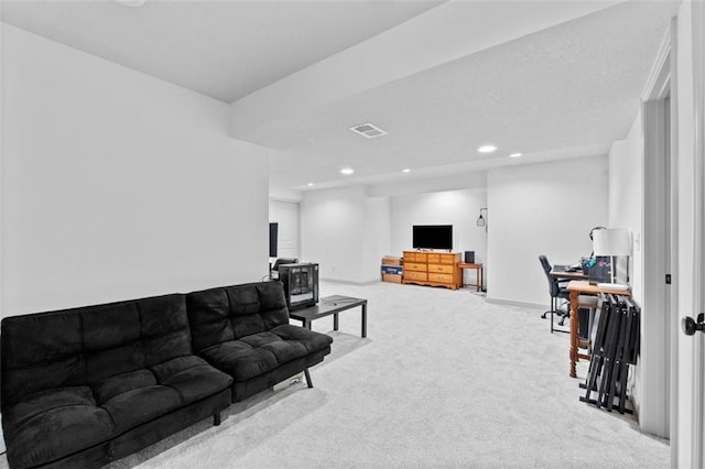 19623 W 196th Ter, Spring Hill, KS 66083 - living area featuring carpet floors, recessed lighting, and baseboards