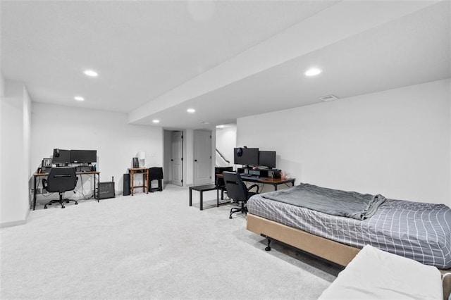 19623 W 196th Ter, Spring Hill, KS 66083 - carpeted bedroom with recessed lighting, an office area, and baseboards