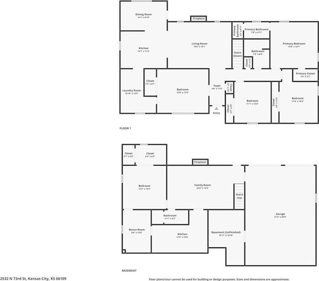 2532 N 73rd St, Kansas City, KS 66109 - floor plan / room layout