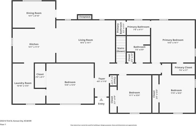 2532 N 73rd St, Kansas City, KS 66109 - home floor plan