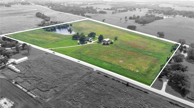 28210 Hedge Ln, Paola, KS 66071 - overview of rural landscape featuring property boundaries highlighted