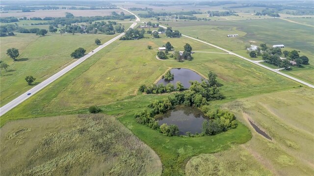 28210 Hedge Ln, Paola, KS 66071 - aerial view of property's location with rural landscape and a large body of water