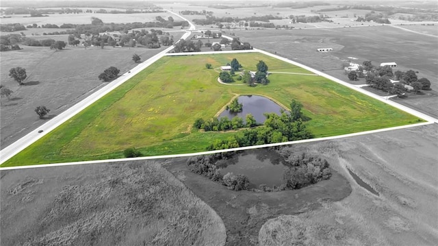 28210 Hedge Ln, Paola, KS 66071 - aerial view of property's location with a large body of water and property parcel outlined