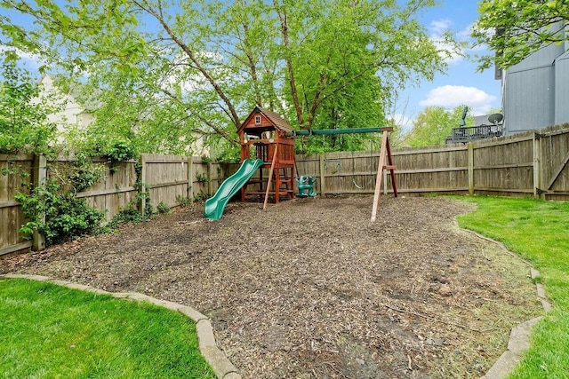14263 W 129th Ter, Olathe, KS 66062 - view of jungle gym with a fenced backyard