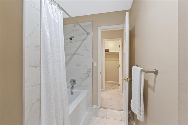 full bath featuring shower / tub combo with curtain