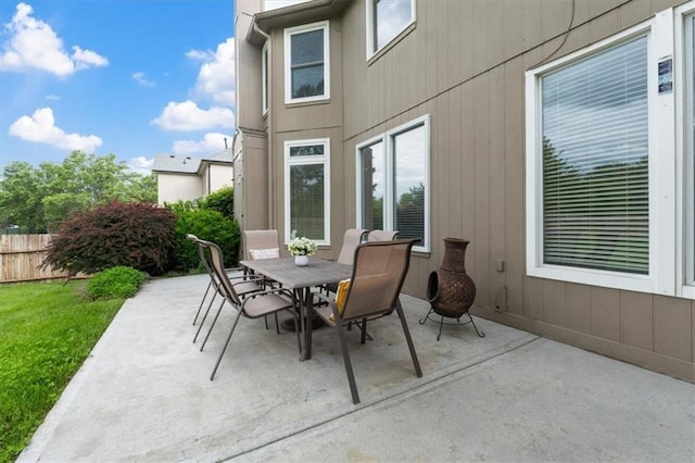 view of patio with outdoor dining area