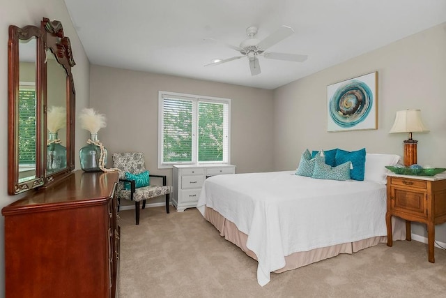 6104 W 144th St, Overland Park, KS 66223 - bedroom featuring light colored carpet, ceiling fan, and baseboards