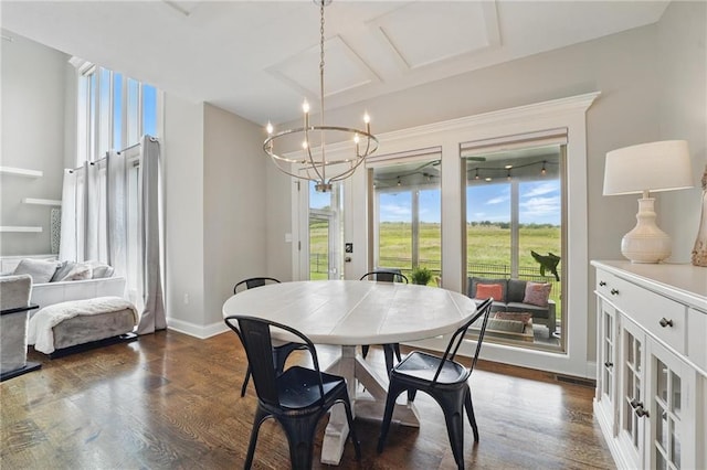 8833 N Crescent Ave, Kansas City, MO 64157 - dining space with plenty of natural light, baseboards, and dark wood-style floors