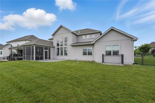 8833 N Crescent Ave, Kansas City, MO 64157 - back of property with a sunroom and a patio area