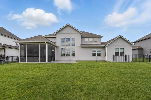 8833 N Crescent Ave, Kansas City, MO 64157 - back of property featuring a sunroom and a patio area