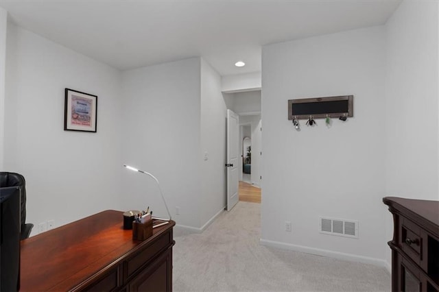16521 S Stagecoach St, Olathe, KS 66062 - home office with light colored carpet, baseboards, and recessed lighting