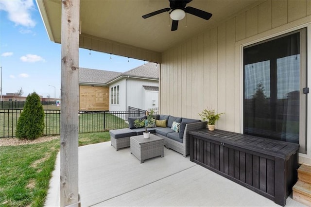 16521 S Stagecoach St, Olathe, KS 66062 - view of patio featuring ceiling fan and an outdoor living space