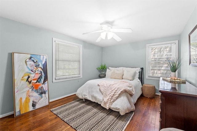 4111 W 69th St, Prairie Village, KS 66208 - bedroom featuring wood finished floors, baseboards, and a ceiling fan