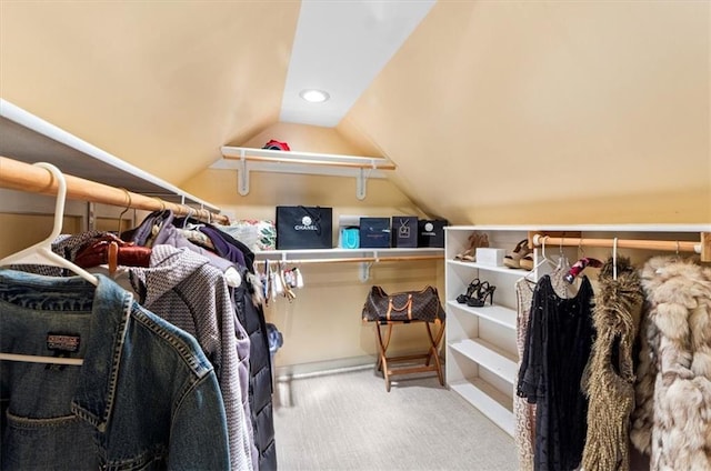 4111 W 69th St, Prairie Village, KS 66208 - spacious closet with carpet floors and lofted ceiling