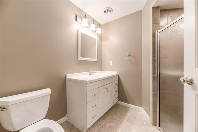 6402 W 147th Ter, Overland Park, KS 66223 - bathroom with tile patterned flooring, a stall shower, toilet, and baseboards