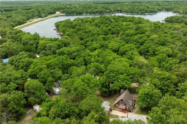 429 SE Lakeside Dr, Lacygne, KS 66040 - bird's eye view of a forest and a nearby body of water