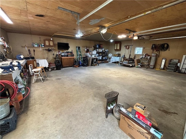 336 SE Zack Wheat Dr, Polo, MO 64671 - garage featuring a garage door opener