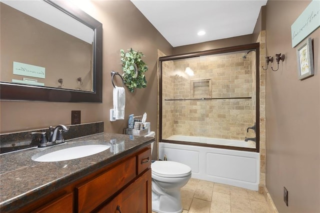 336 SE Zack Wheat Dr, Polo, MO 64671 - bathroom with vanity, toilet, and combined bath / shower with glass door
