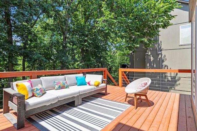 4612 Roberts St, Shawnee, KS 66226 - wooden deck featuring outdoor lounge area