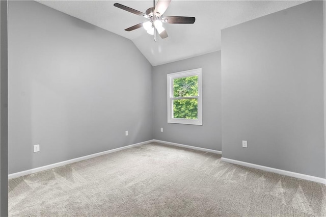 4612 Roberts St, Shawnee, KS 66226 - carpeted spare room featuring vaulted ceiling and ceiling fan