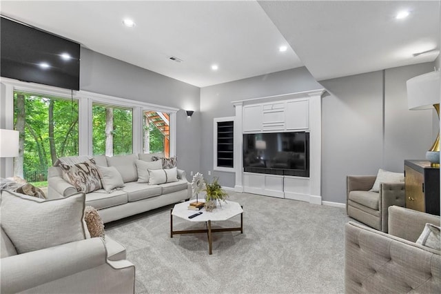 4612 Roberts St, Shawnee, KS 66226 - carpeted living room featuring recessed lighting and baseboards