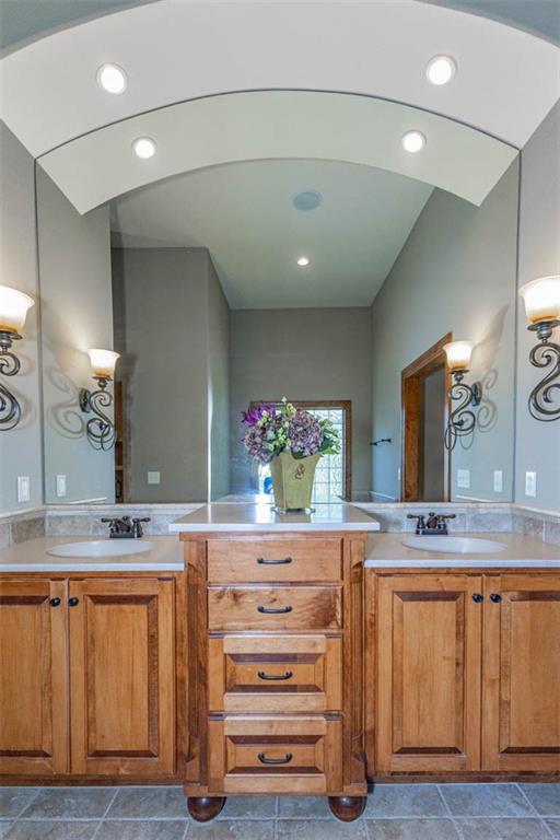 26650 W 100th Pl, Olathe, KS 66061 - full bathroom featuring vanity and recessed lighting