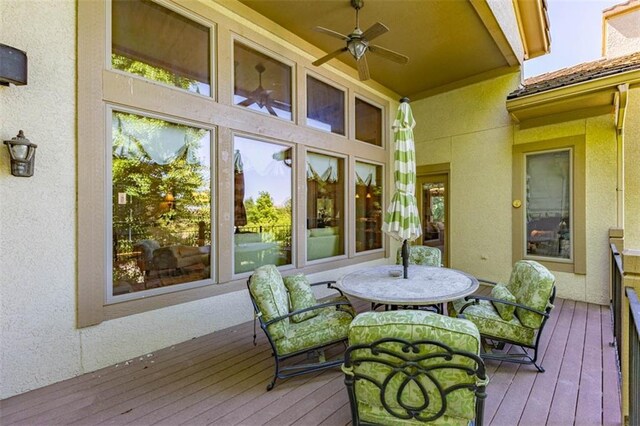 26650 W 100th Pl, Olathe, KS 66061 - deck featuring a ceiling fan