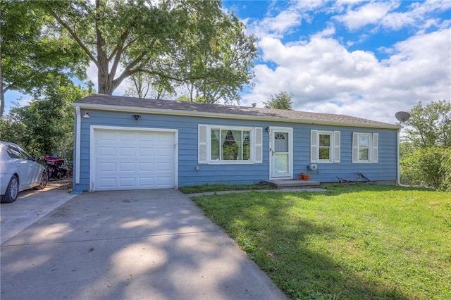 205 N 82nd Ter, Kansas City, KS 66112 - ranch-style home featuring concrete driveway, a front yard, and an attached garage