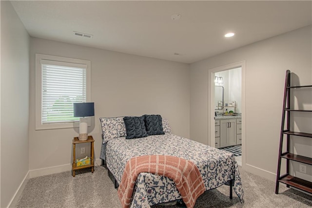 2241 Foxtail Dr, Kearney, MO 64060 - bedroom featuring light colored carpet, baseboards, recessed lighting, and connected bathroom