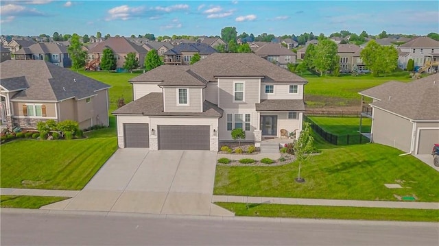 2241 Foxtail Dr, Kearney, MO 64060 - traditional-style home featuring a residential view, concrete driveway, and a front yard