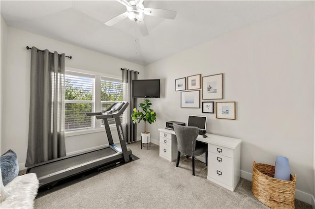 11573 S Mize Rd, Olathe, KS 66061 - office space with light colored carpet, ceiling fan, and baseboards