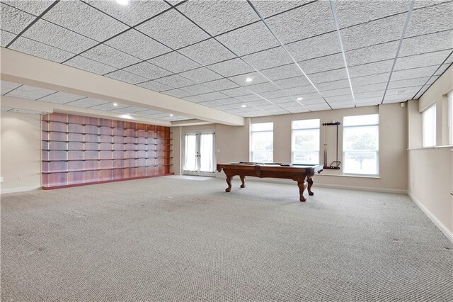 4641 SW Soldier Dr, Lees Summit, MO 64082 - game room with carpet flooring, recessed lighting, healthy amount of natural light, and billiards table