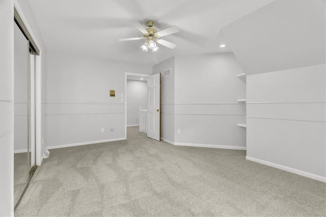 1600 NE 97th St, Kansas City, MO 64155 - unfurnished bedroom featuring carpet, recessed lighting, baseboards, ceiling fan, and a closet