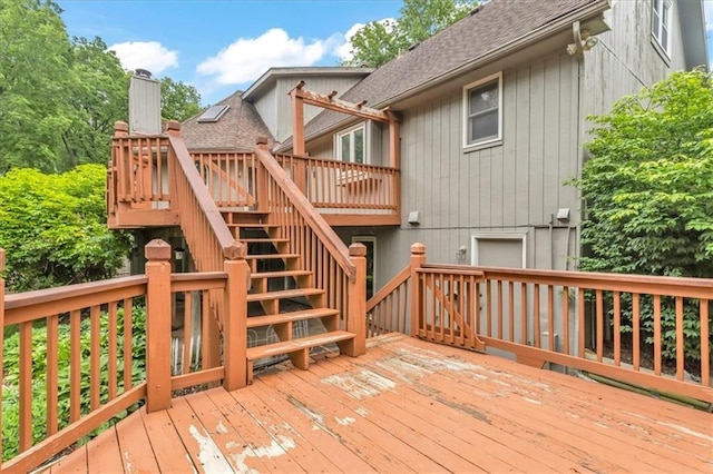 1600 NE 97th St, Kansas City, MO 64155 - wooden terrace with stairs