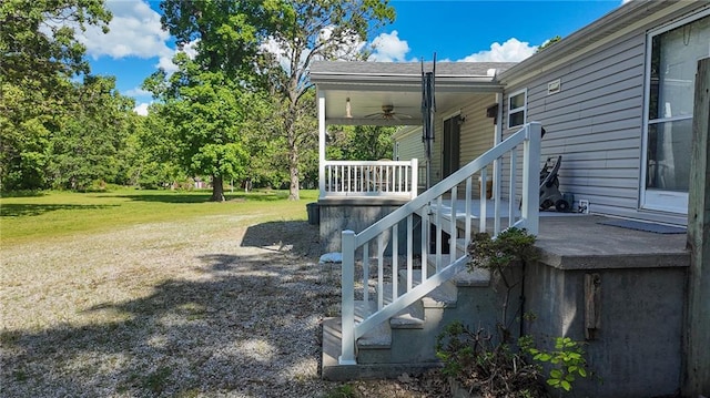 20435 Rb Hwy, Flemington, MO 65650 - view of green lawn with a ceiling fan