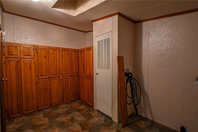 20435 Rb Hwy, Flemington, MO 65650 - interior space with crown molding, a heating unit, and a skylight