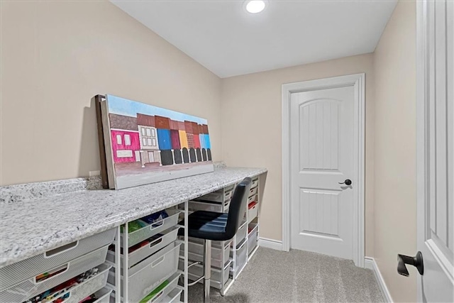 12613 Sherwood St, Leawood, KS 66209 - office featuring baseboards, carpet flooring, and recessed lighting