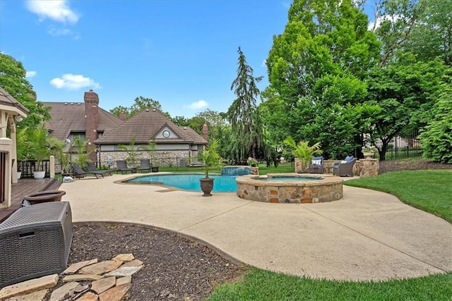 12613 Sherwood St, Leawood, KS 66209 - view of pool featuring a patio and a pool with connected hot tub