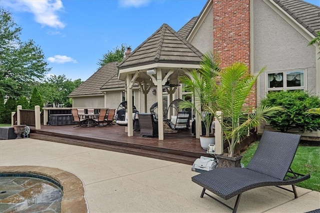 12613 Sherwood St, Leawood, KS 66209 - view of patio / terrace featuring outdoor dining area and a deck