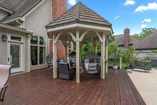 12613 Sherwood St, Leawood, KS 66209 - wooden terrace with a gazebo