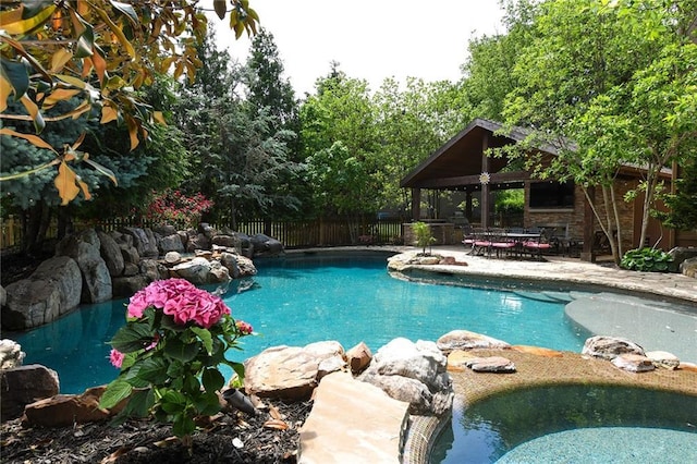 12843 Noland St, Overland Park, KS 66213 - view of pool with a gazebo and a patio