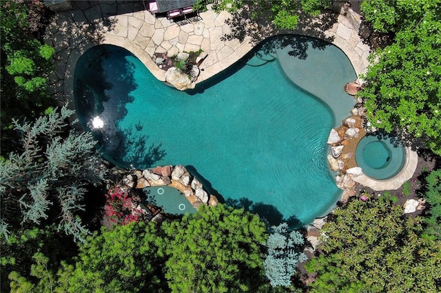 12843 Noland St, Overland Park, KS 66213 - drone / aerial view of a pool