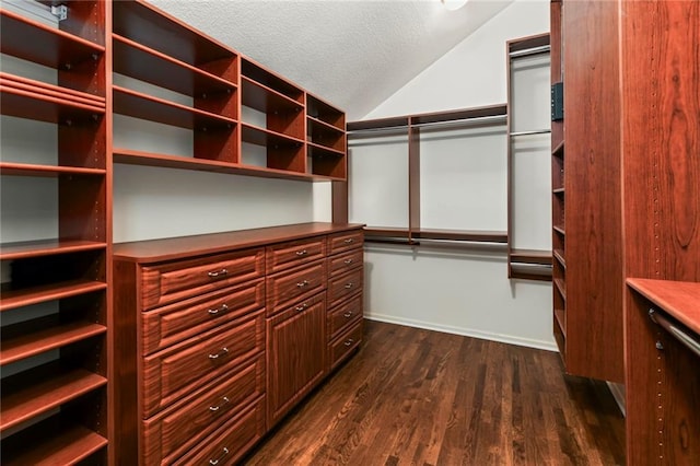 12843 Noland St, Overland Park, KS 66213 - spacious closet with lofted ceiling and dark wood finished floors