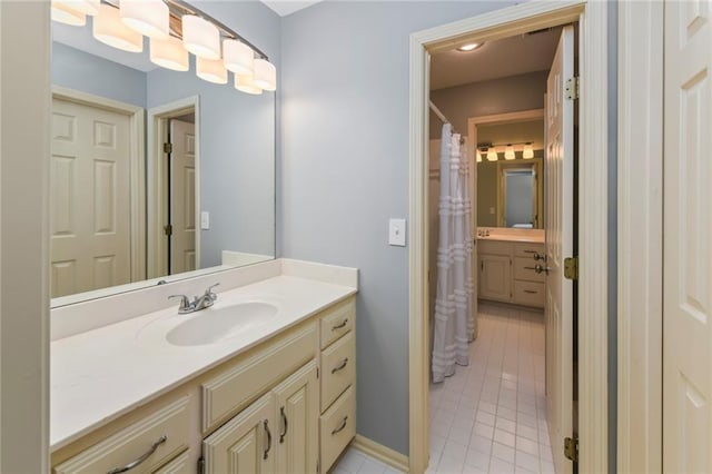 12843 Noland St, Overland Park, KS 66213 - full bath with vanity and tile patterned floors
