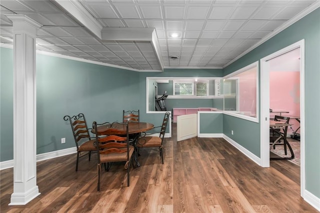 12843 Noland St, Overland Park, KS 66213 - dining space with ornamental molding and wood finished floors