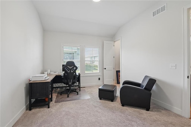 24765 W 89th Ter, Lenexa, KS 66227 - carpeted office space featuring baseboards and lofted ceiling