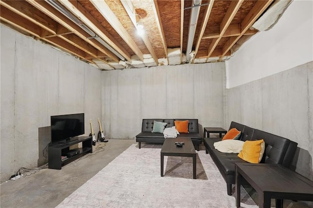 24765 W 89th Ter, Lenexa, KS 66227 - living room featuring unfinished concrete floors
