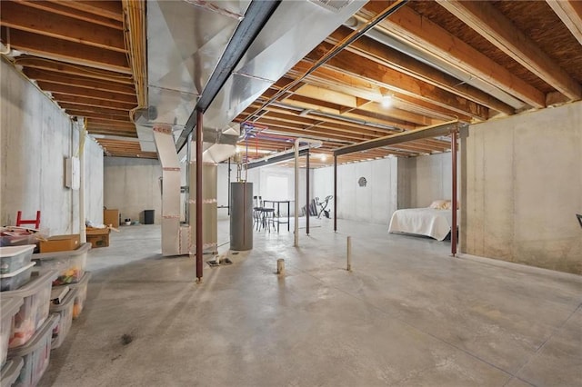 24765 W 89th Ter, Lenexa, KS 66227 - unfinished basement with water heater and heating unit